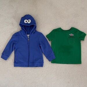 Hanna Andersson 2T Sesame Street tee and hoodie